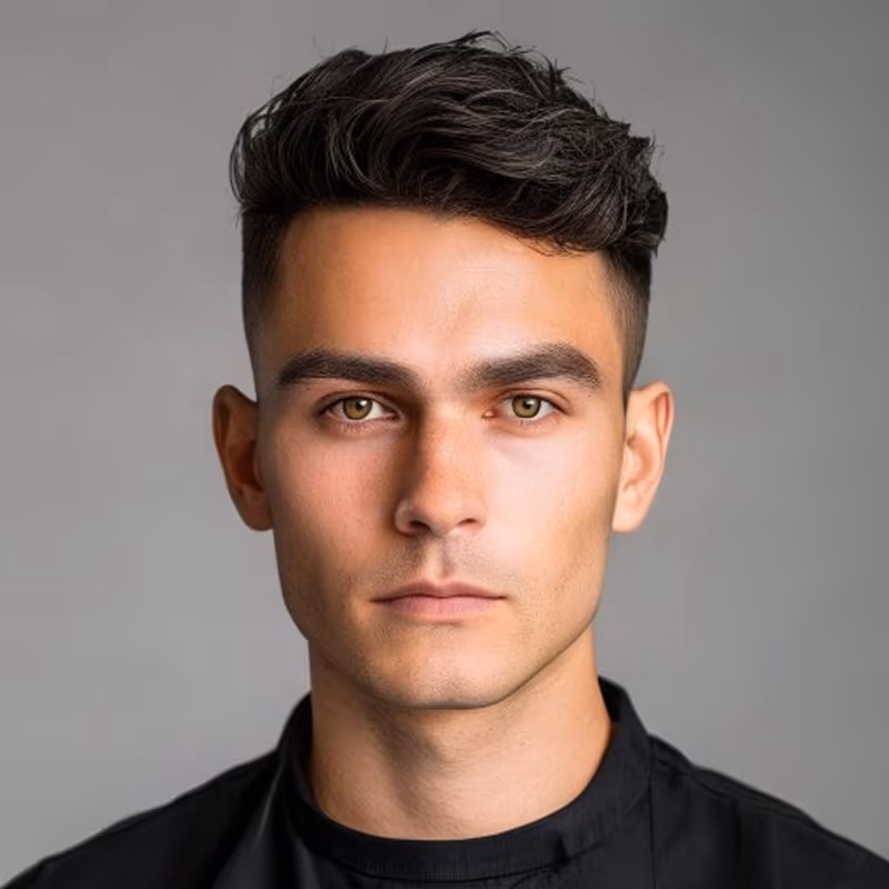 Edgar Fringe Up hairstyle for men 2026 — Edgar cut variation, best for A flexible, restyled Edgar, modern barbering by Master Stylist Jessica Hamilton