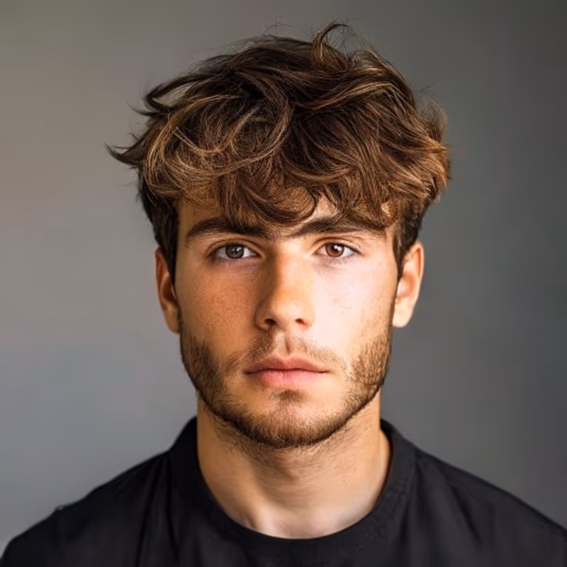 Messy Edgar hairstyle for men 2026 — Edgar cut variation, best for Casual, undone everyday style, modern barbering by Master Stylist Jessica Hamilton