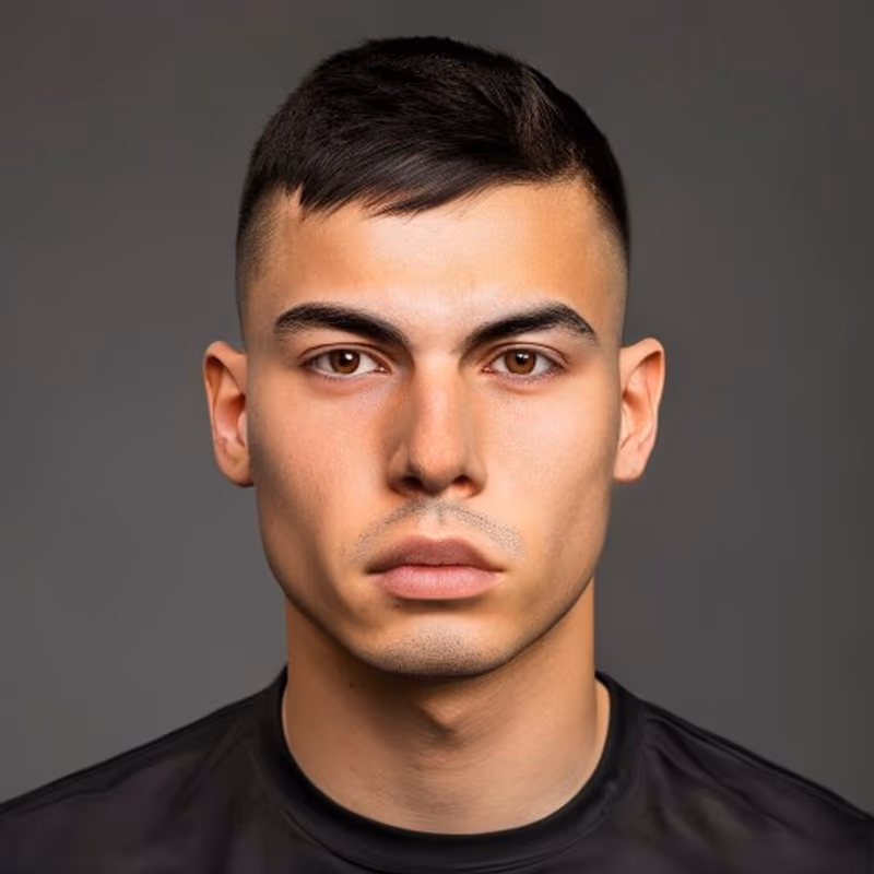 Short Edgar hairstyle for men 2026 — Edgar cut variation, best for Active men, low-effort routines, modern barbering by Master Stylist Jessica Hamilton