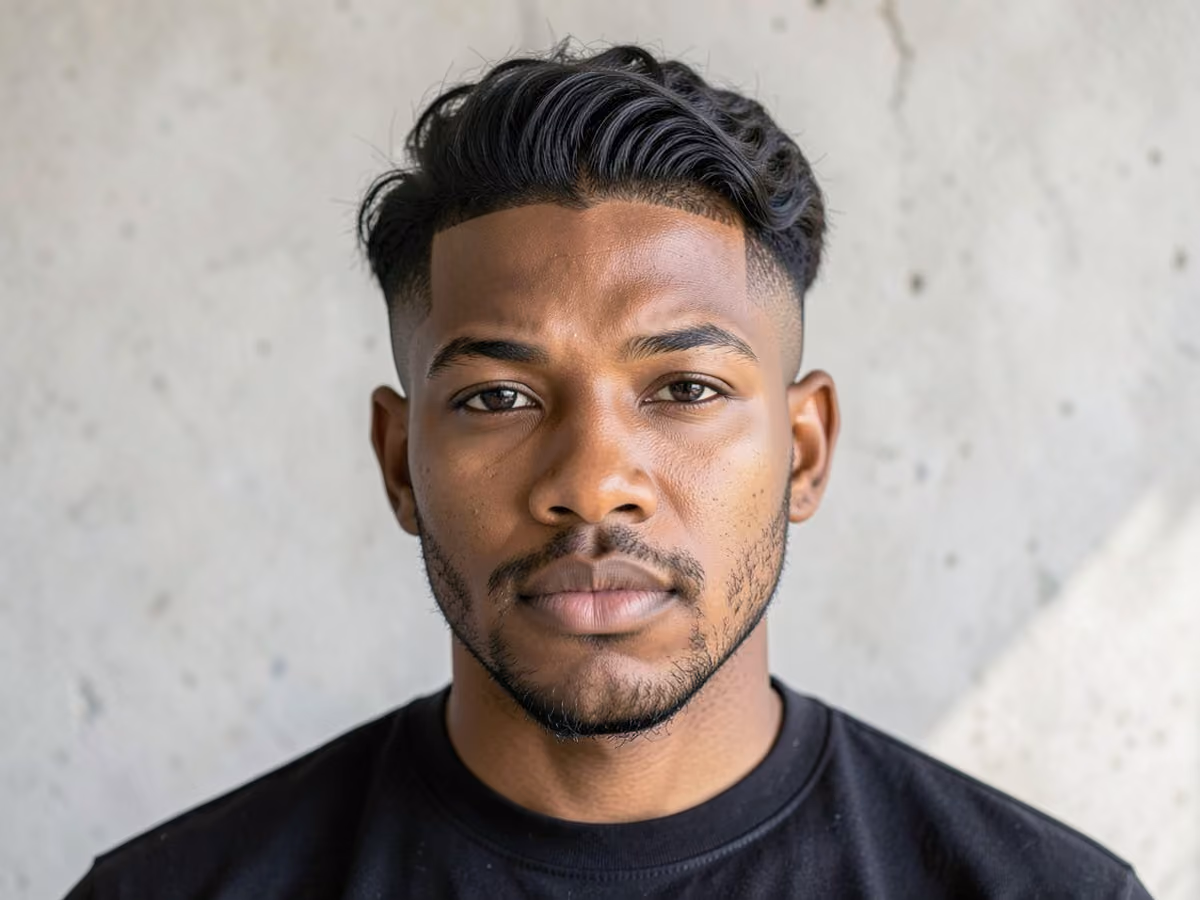 Man with a biracial hair fade