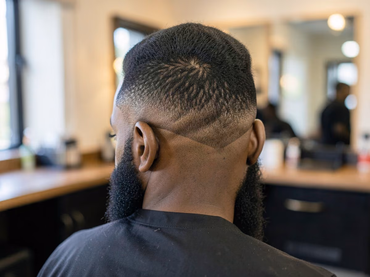 Man with a drop fade with faux hawk