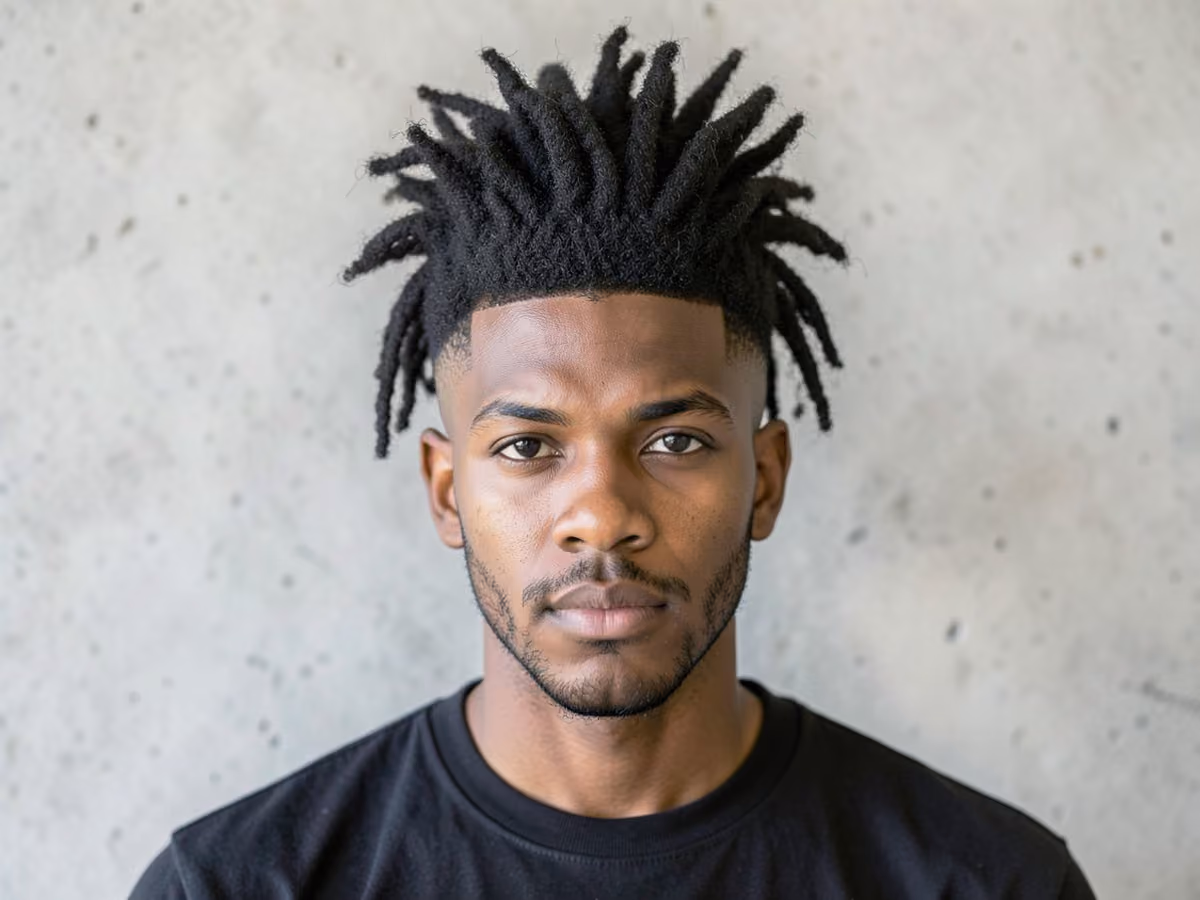 Man with a freeform high top with fade