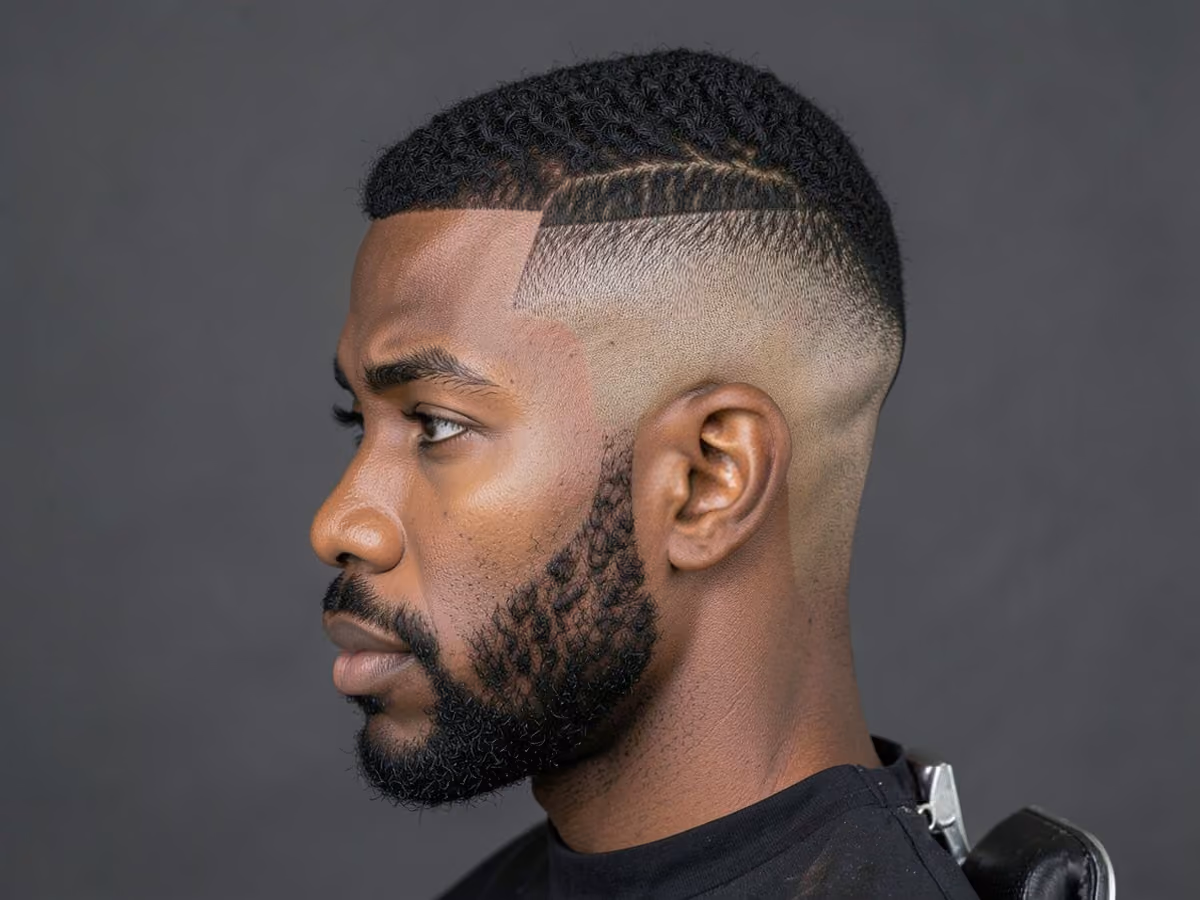 Man with a french crop with bald fade