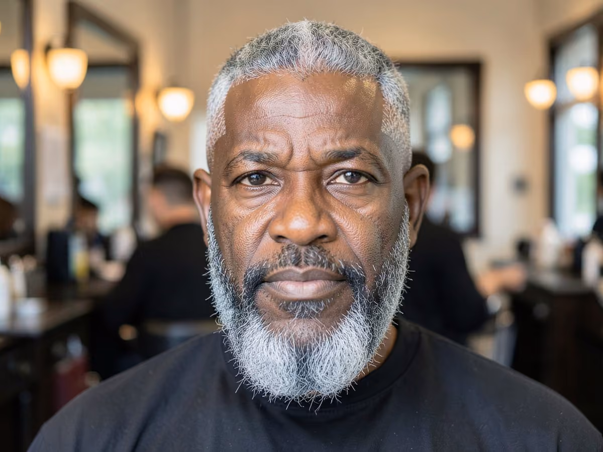 Man with a low fade with side part
