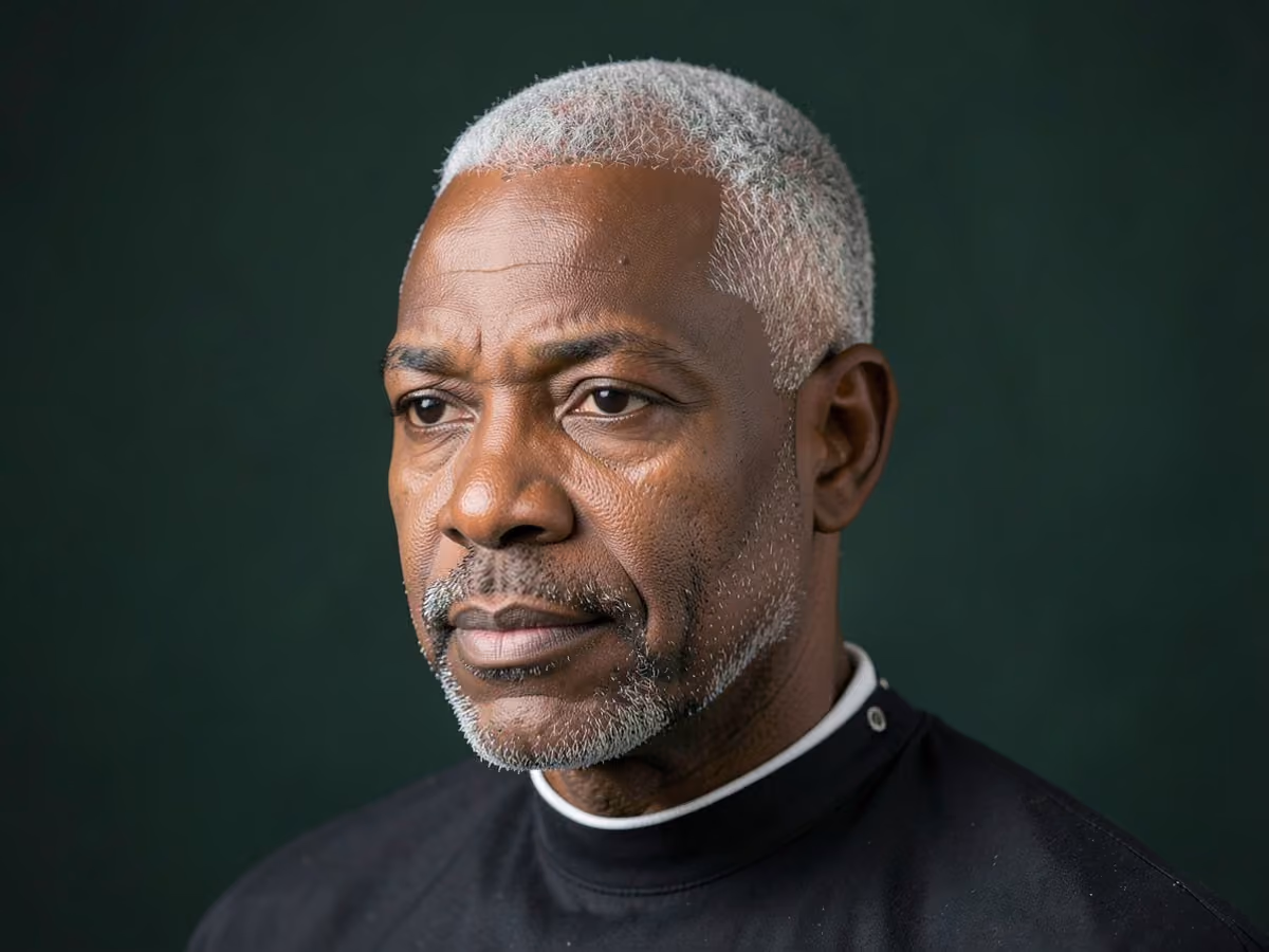 Man with a taper fade for older men