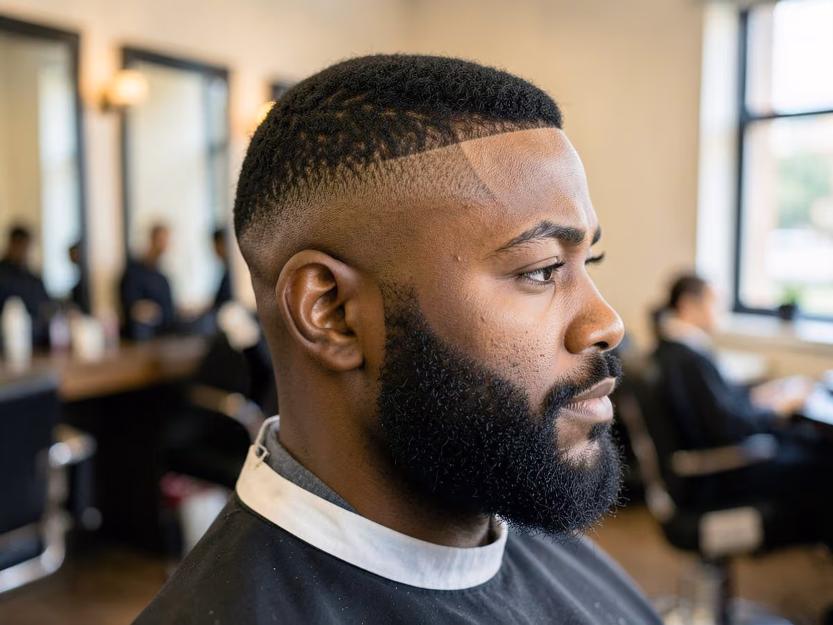 Man with a temple fade low cut
