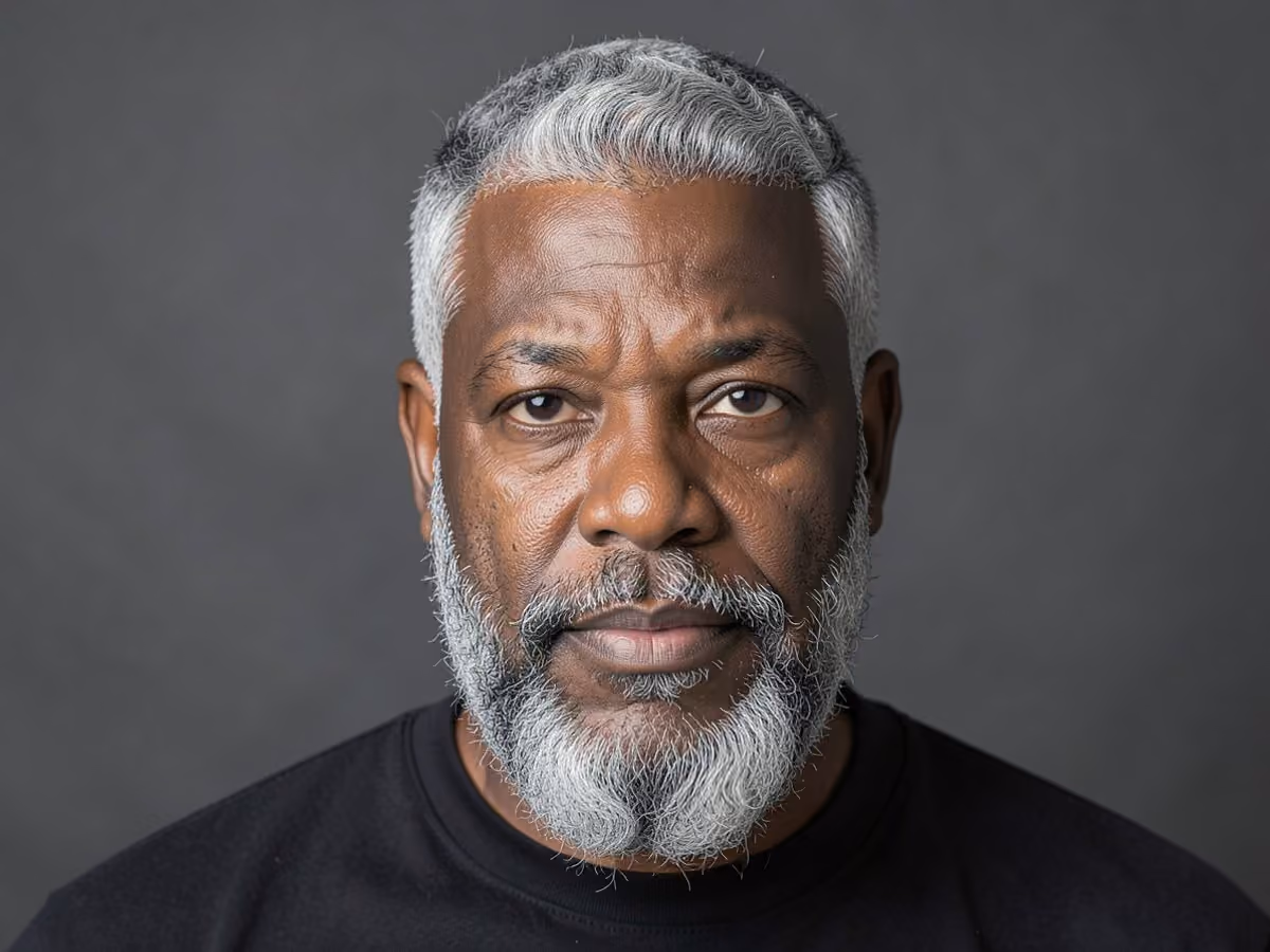 Man with a temple taper waves with line up haircut