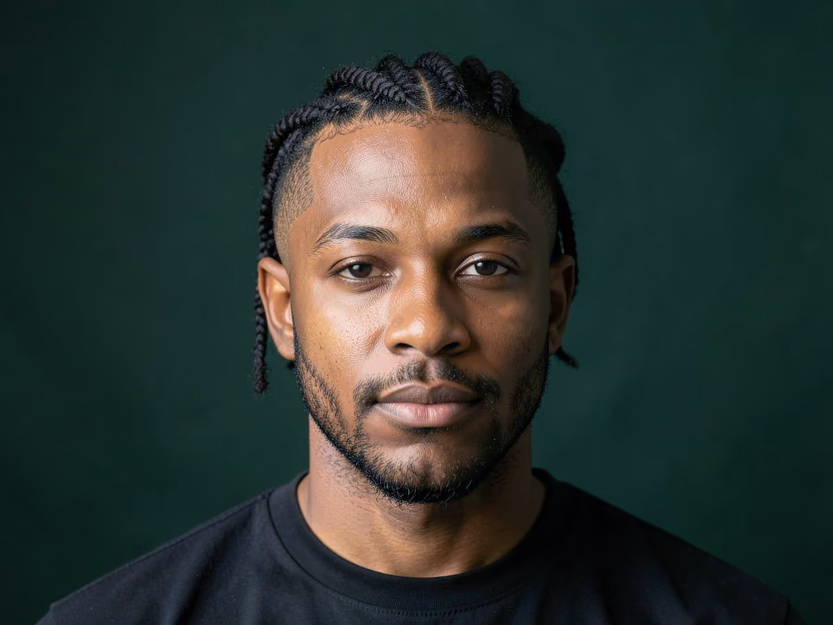 Man with a two strand twists with low fade