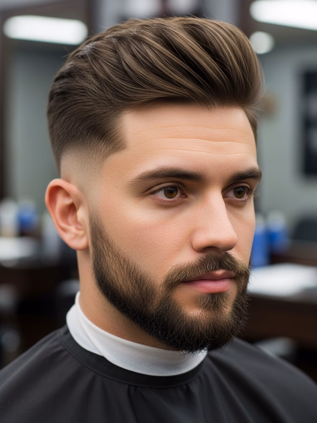 Textured Faux Hawk hairstyle for men 2026 — faux hawk mohawk variation, best for round faces seeking elongation, modern barbering by Master Stylist Jessica Hamilton