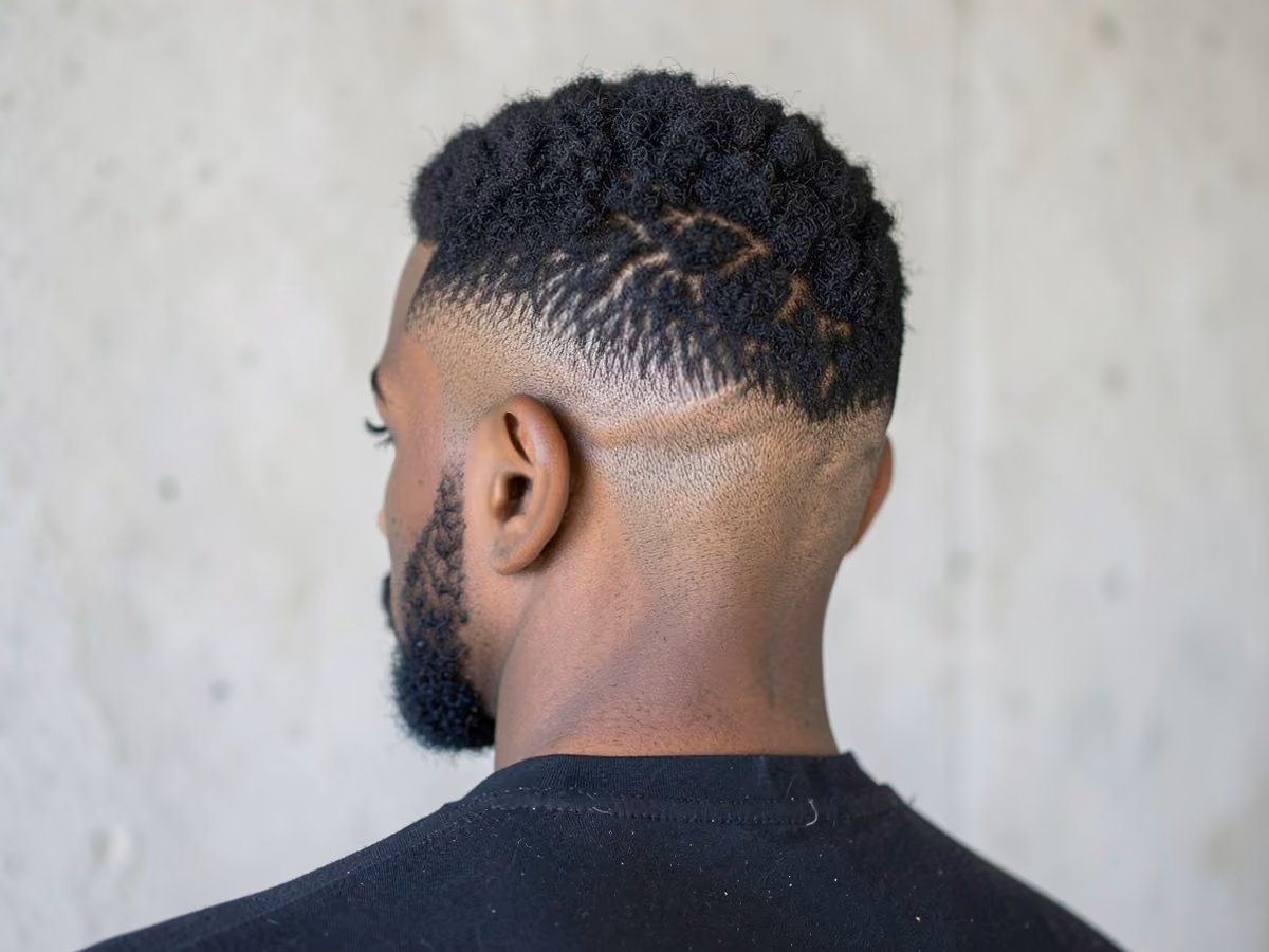 Man with an afro flat top
