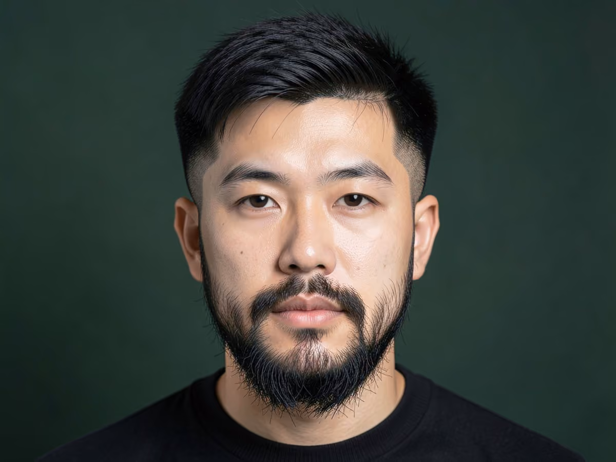Man with an asian flat top
