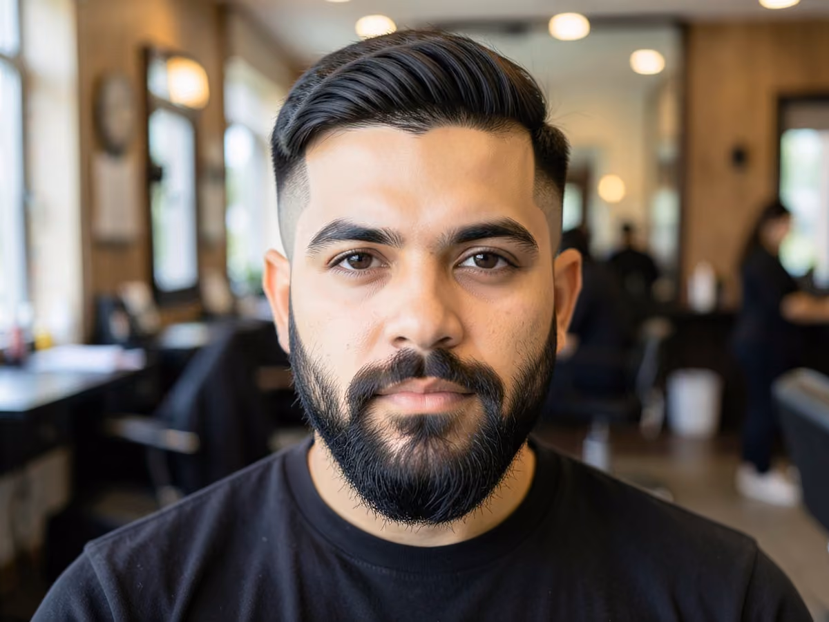 Man with a flat top undercut