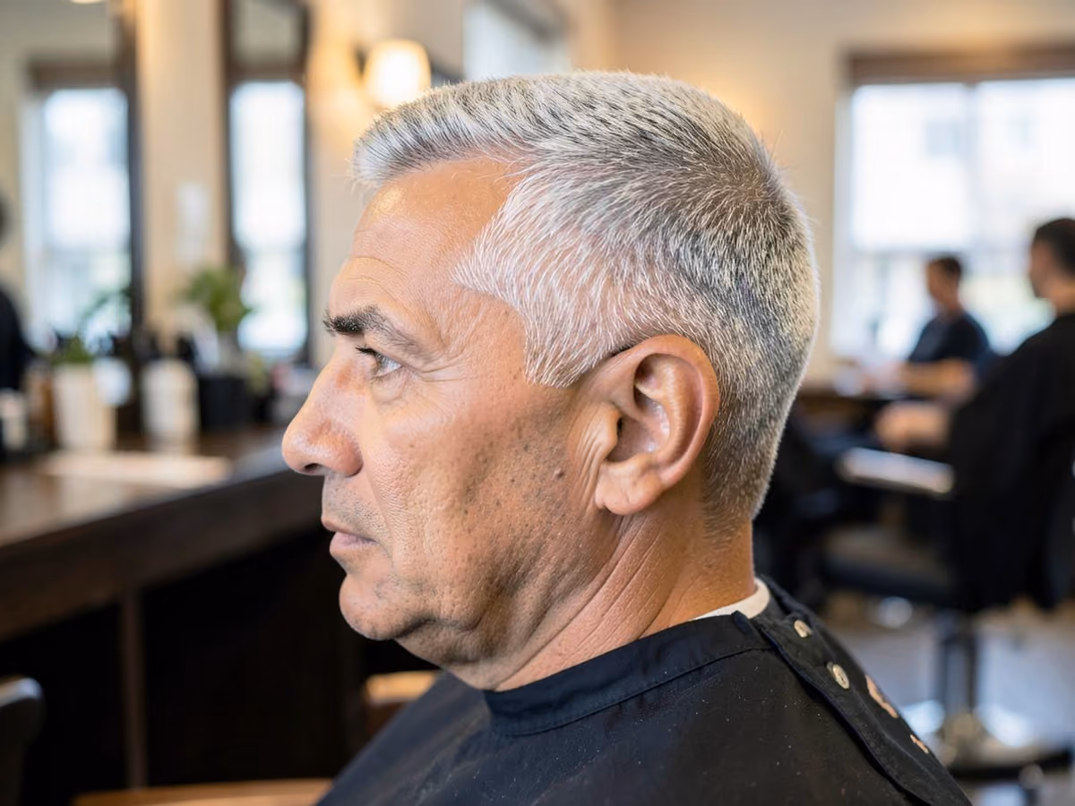Man with a silver flat top