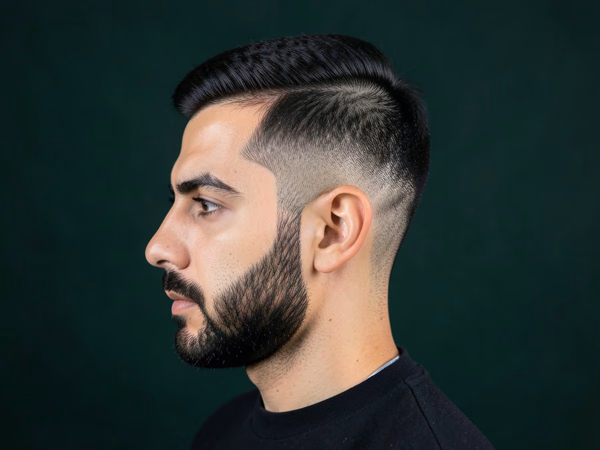 Man with a vintage flat top