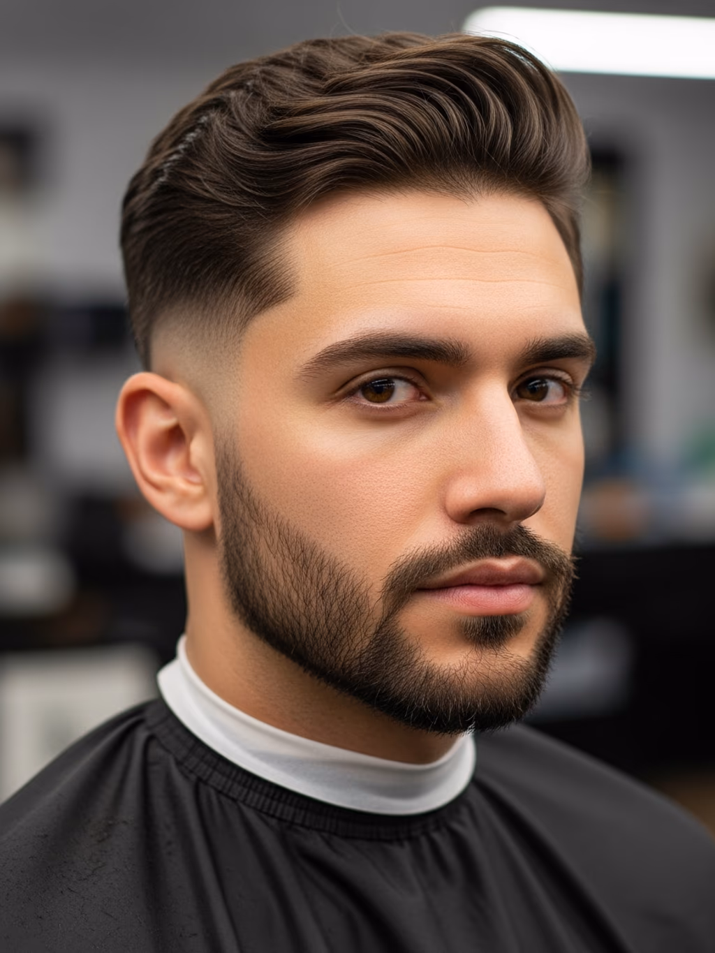 Tapered Flow Cut hairstyle for men 2026 — flow cut variation, best for diamond faces with prominent cheekbones, modern barbering by Master Stylist Jessica Hamilton