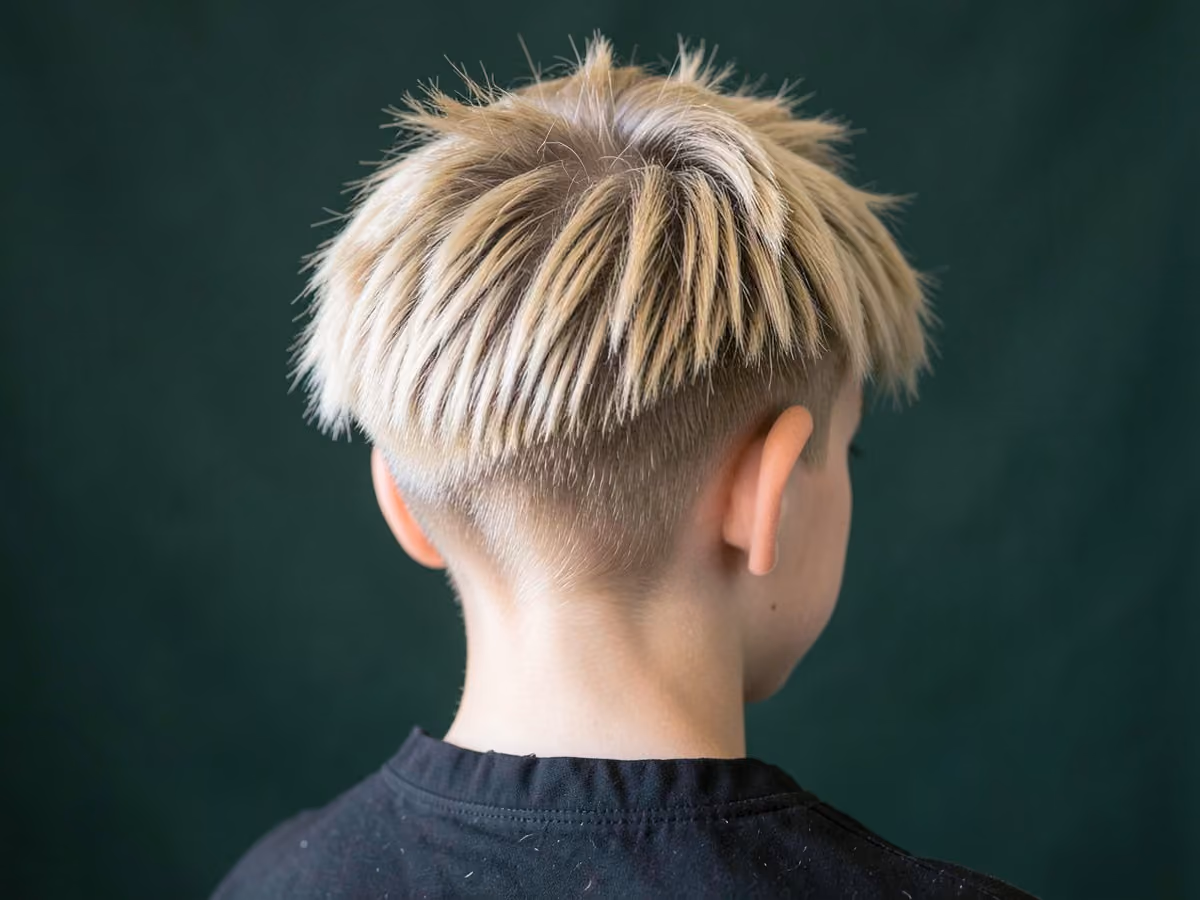 Boy with a fluffy e-boy haircut