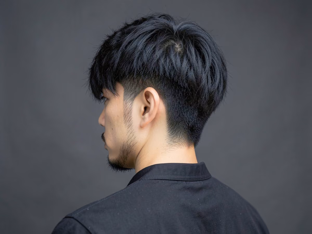 Man with a fluffy hair for long faces