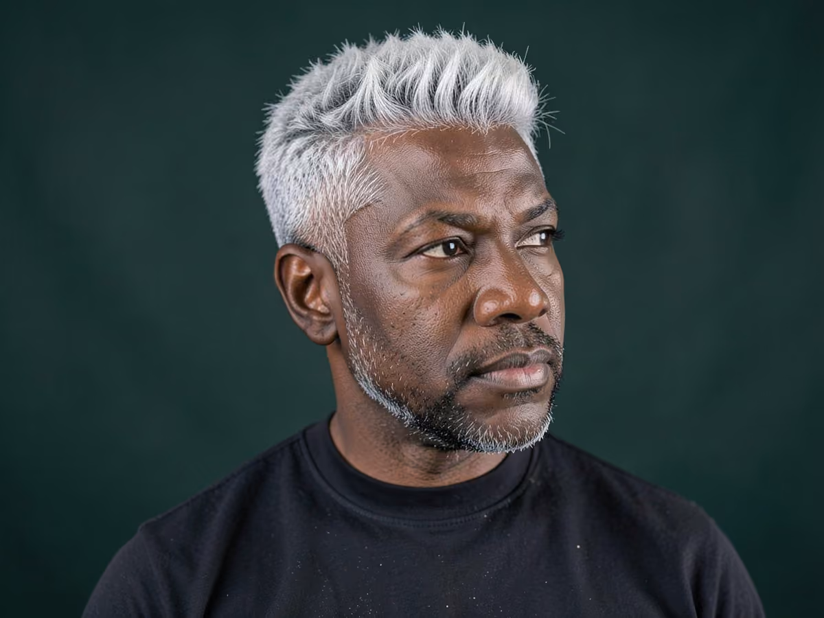 Man with a fluffy hair for thin hair