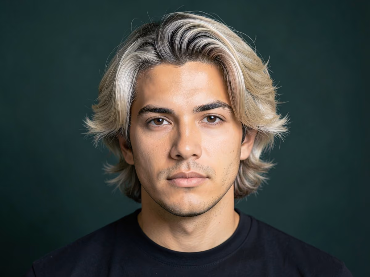 Man with a fluffy medium length hair