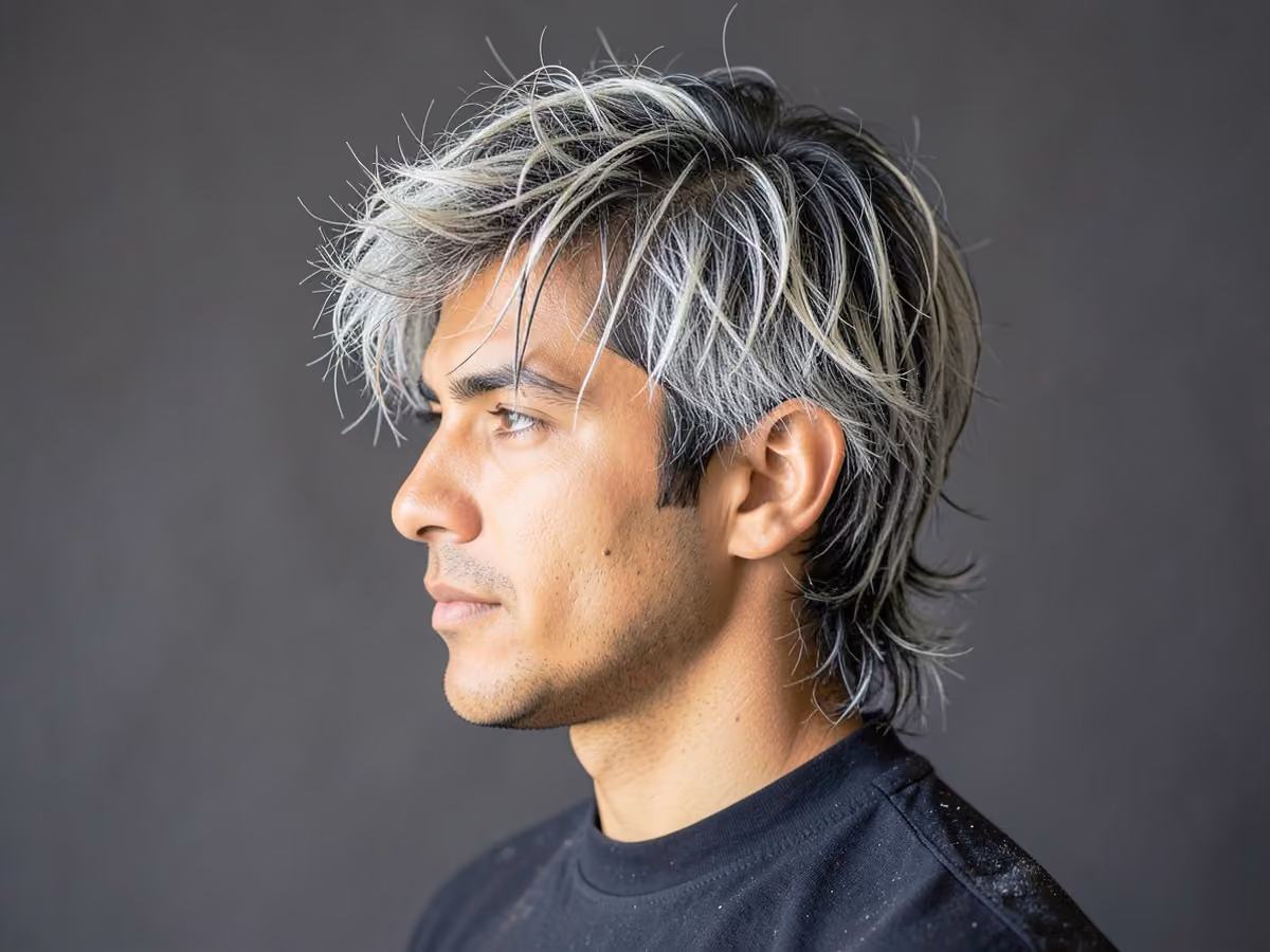 Man with a fluffy surfer hair