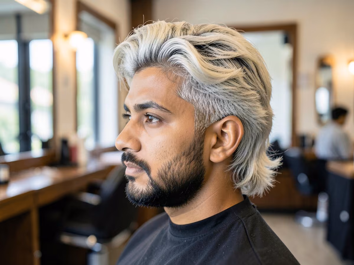 Man with a long fluffy hair