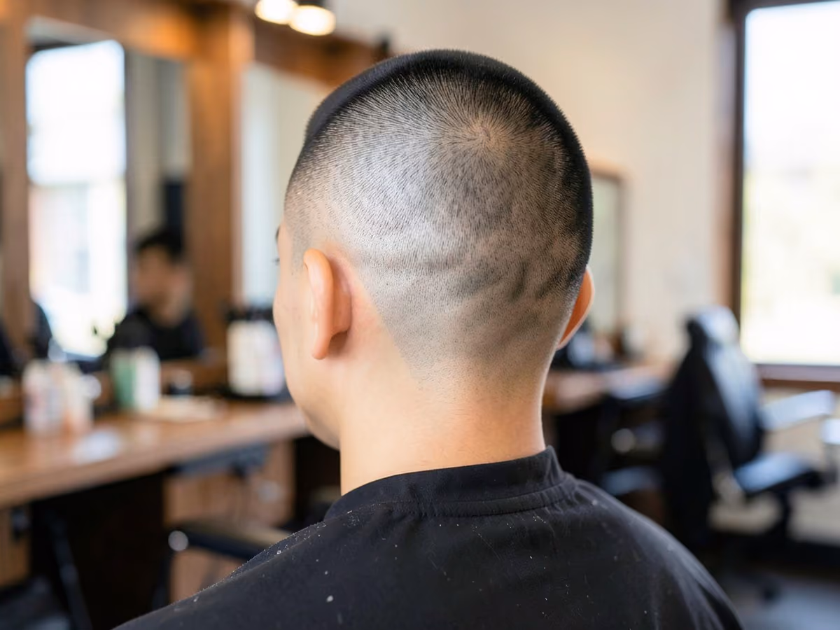 Man with a frat buzz cut
