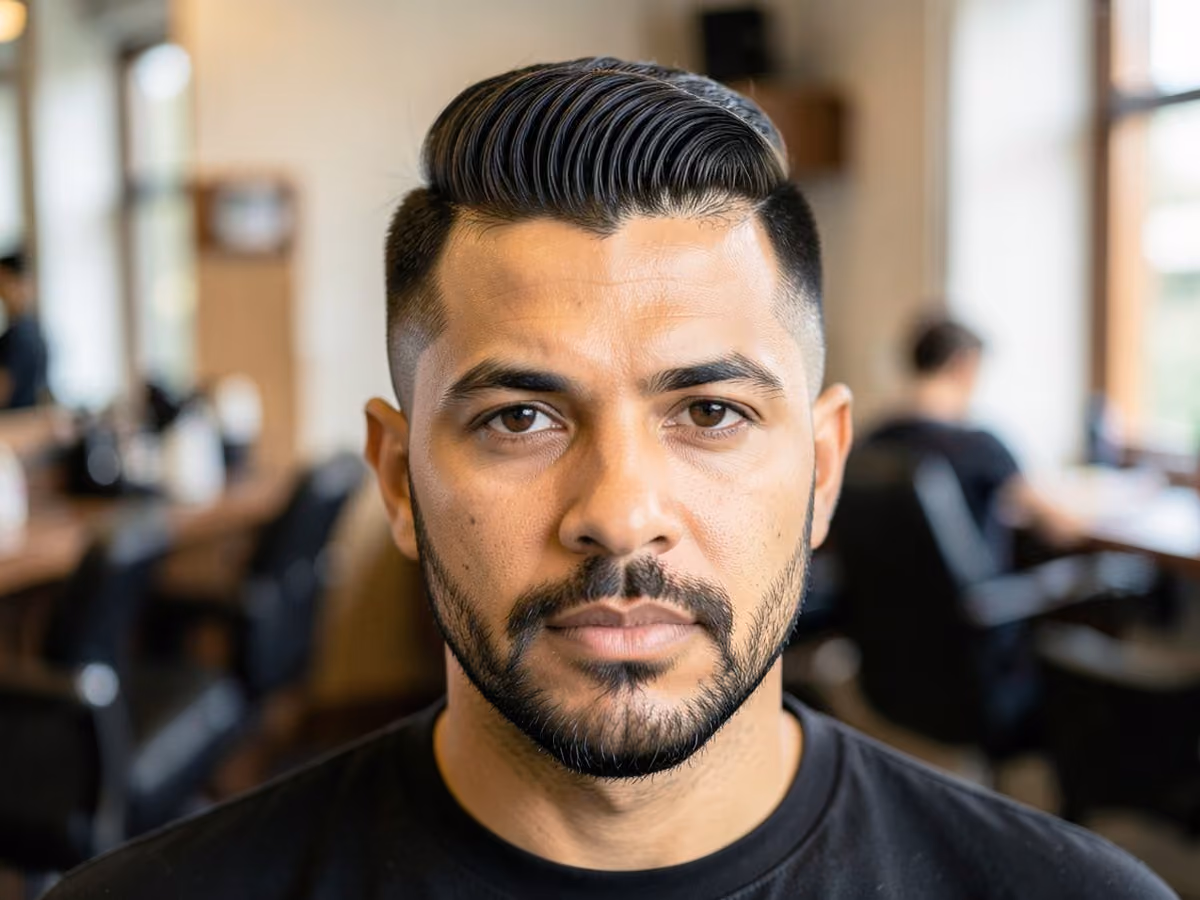 Man with a frat comb over haircut