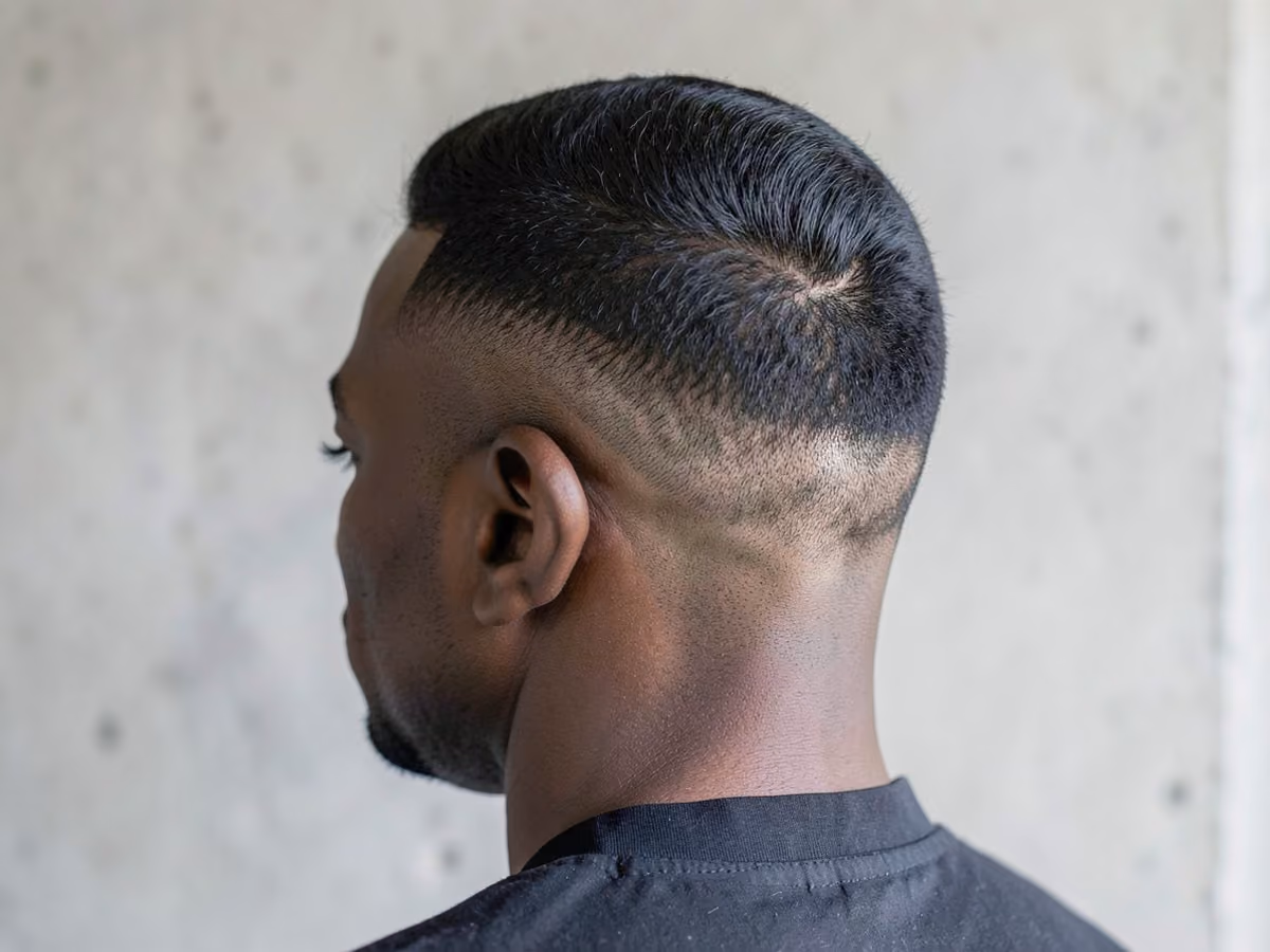 Man with a frat drop fade