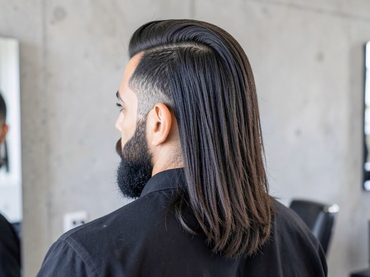 Man with a frat mullet