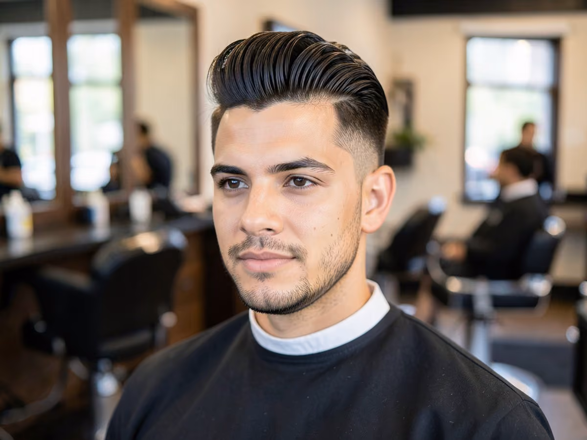 Man with a frat pompadour