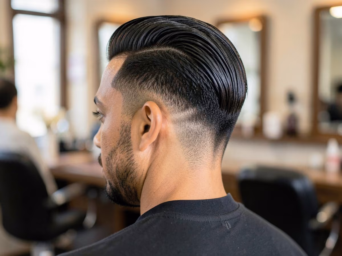 Man with a frat swoop haircut