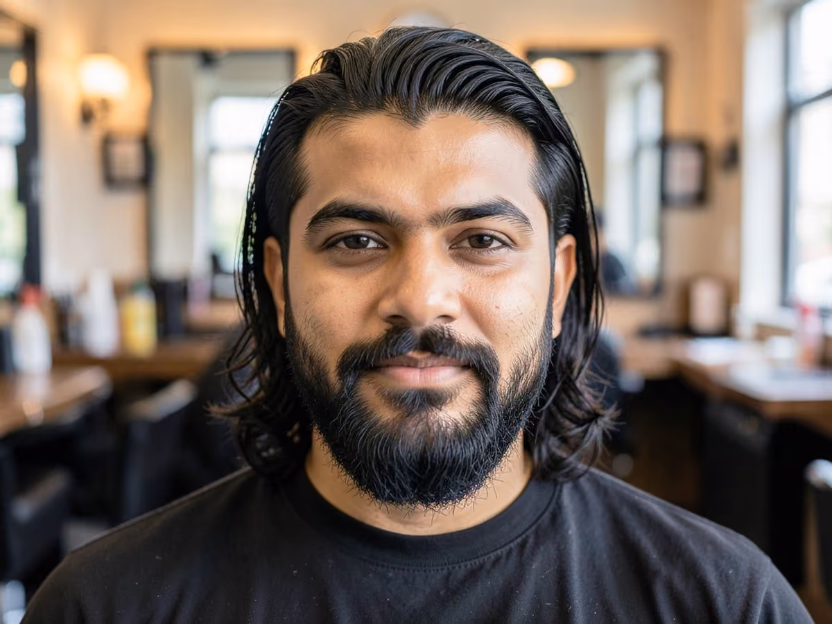 Man with a lacrosse flow haircut