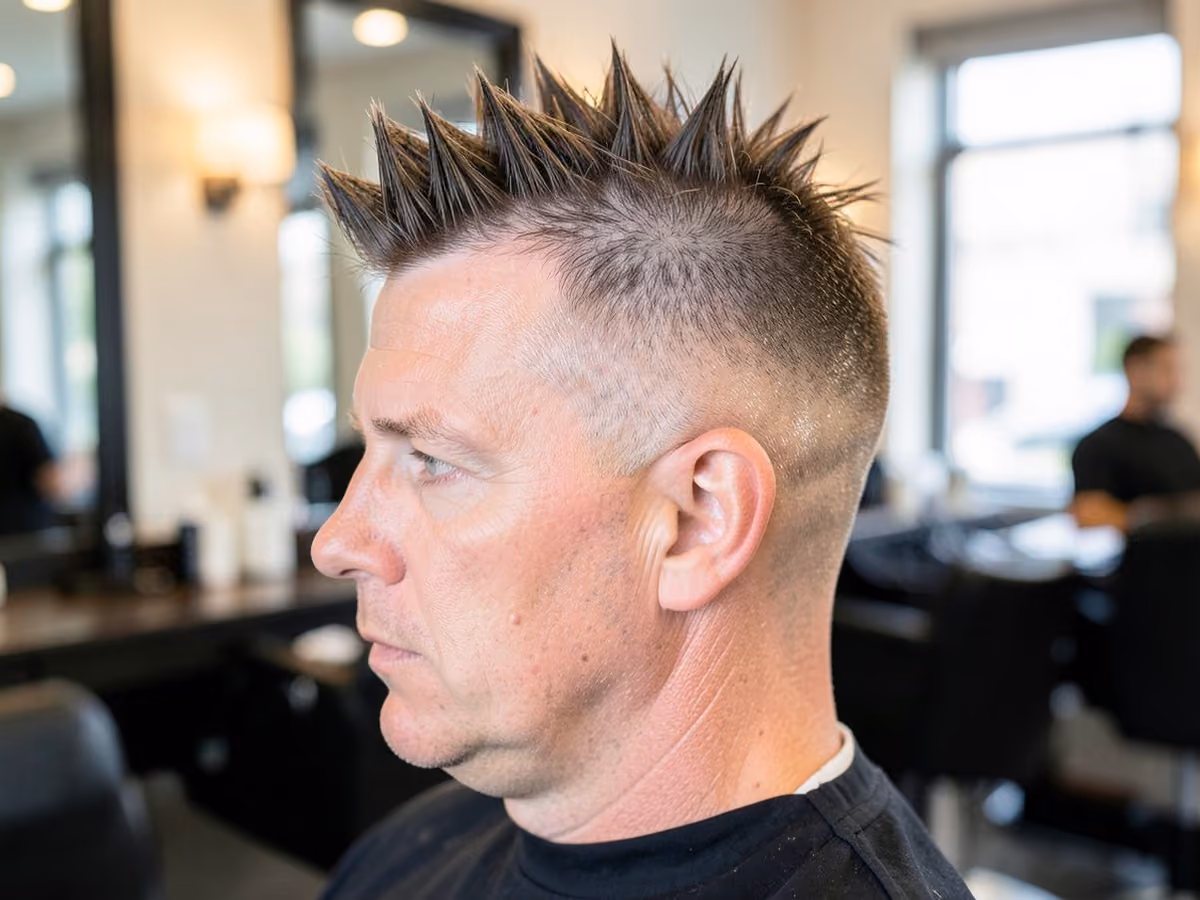 Man with a spiky frat haircut