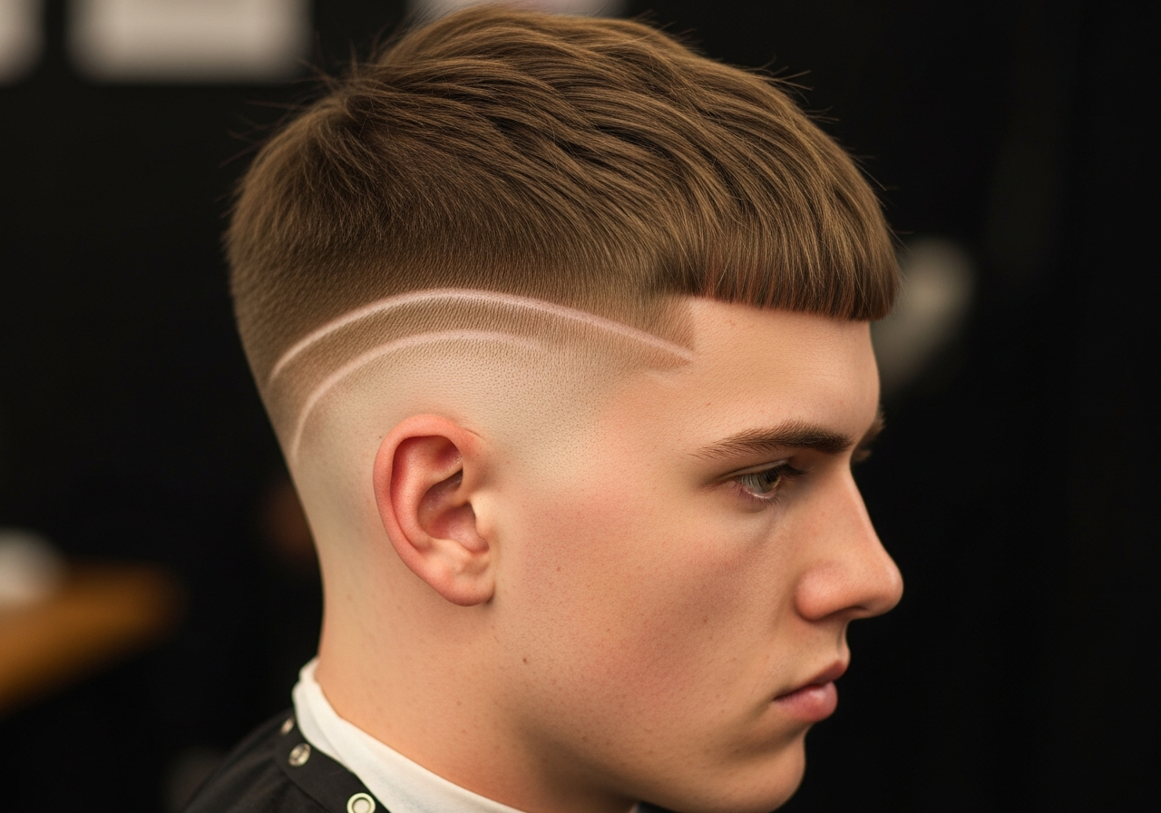 French Crop with Hard Part 2026 - Sharp Part and Choppy Fringe