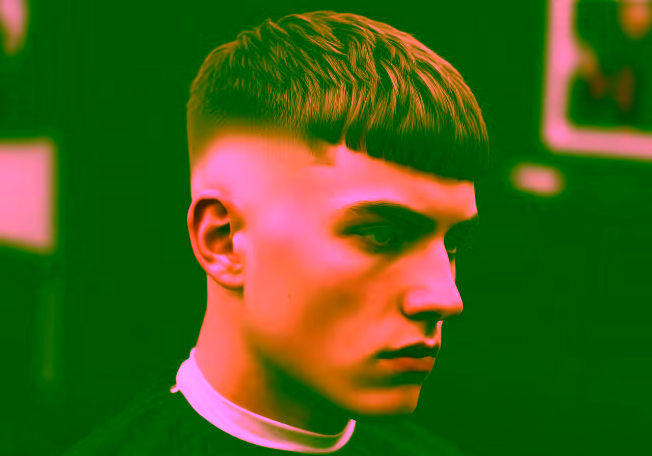 French Crop with Burst Fade hairstyle for men 2026 — french crop variation, best for round, oval faces + thick hair, modern barbering by Master Stylist Jessica Hamilton