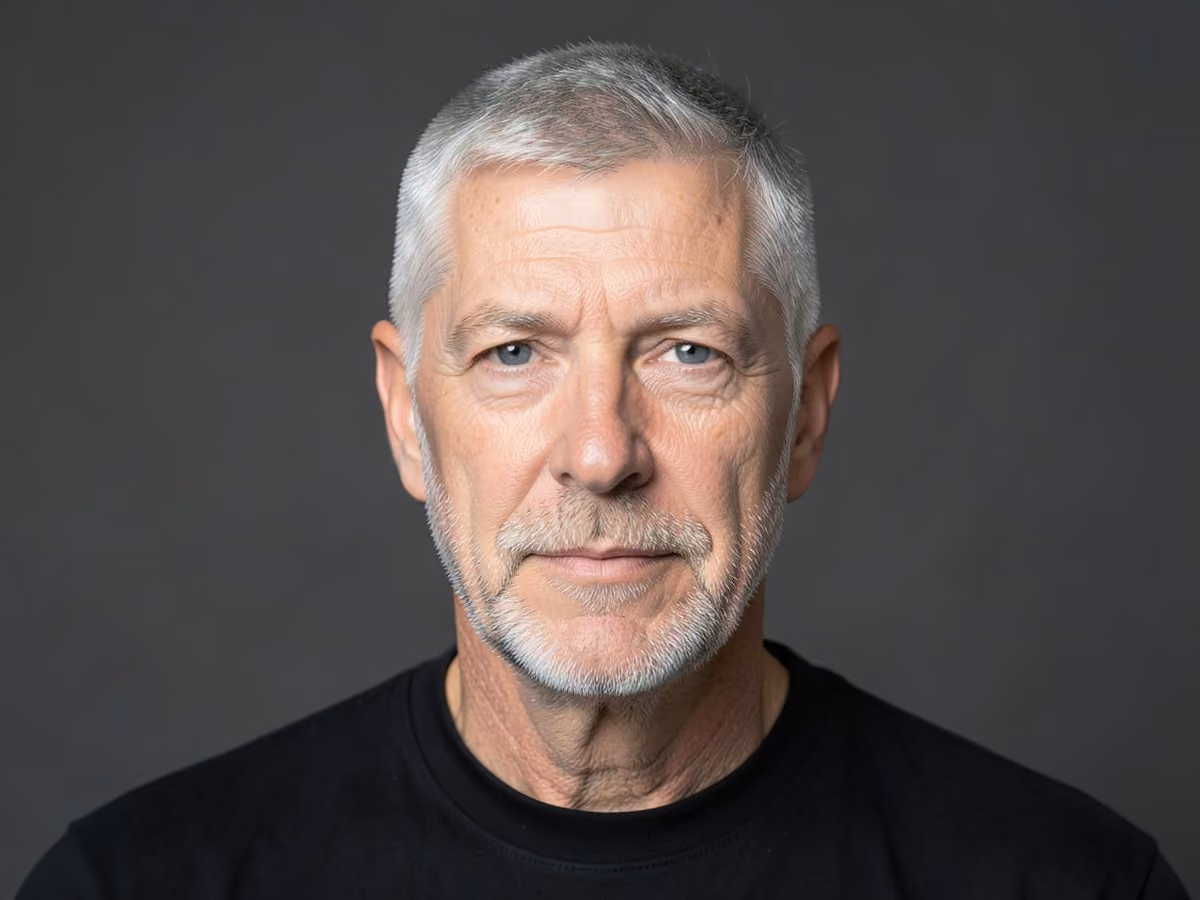 Man with a french crop for round face haircut