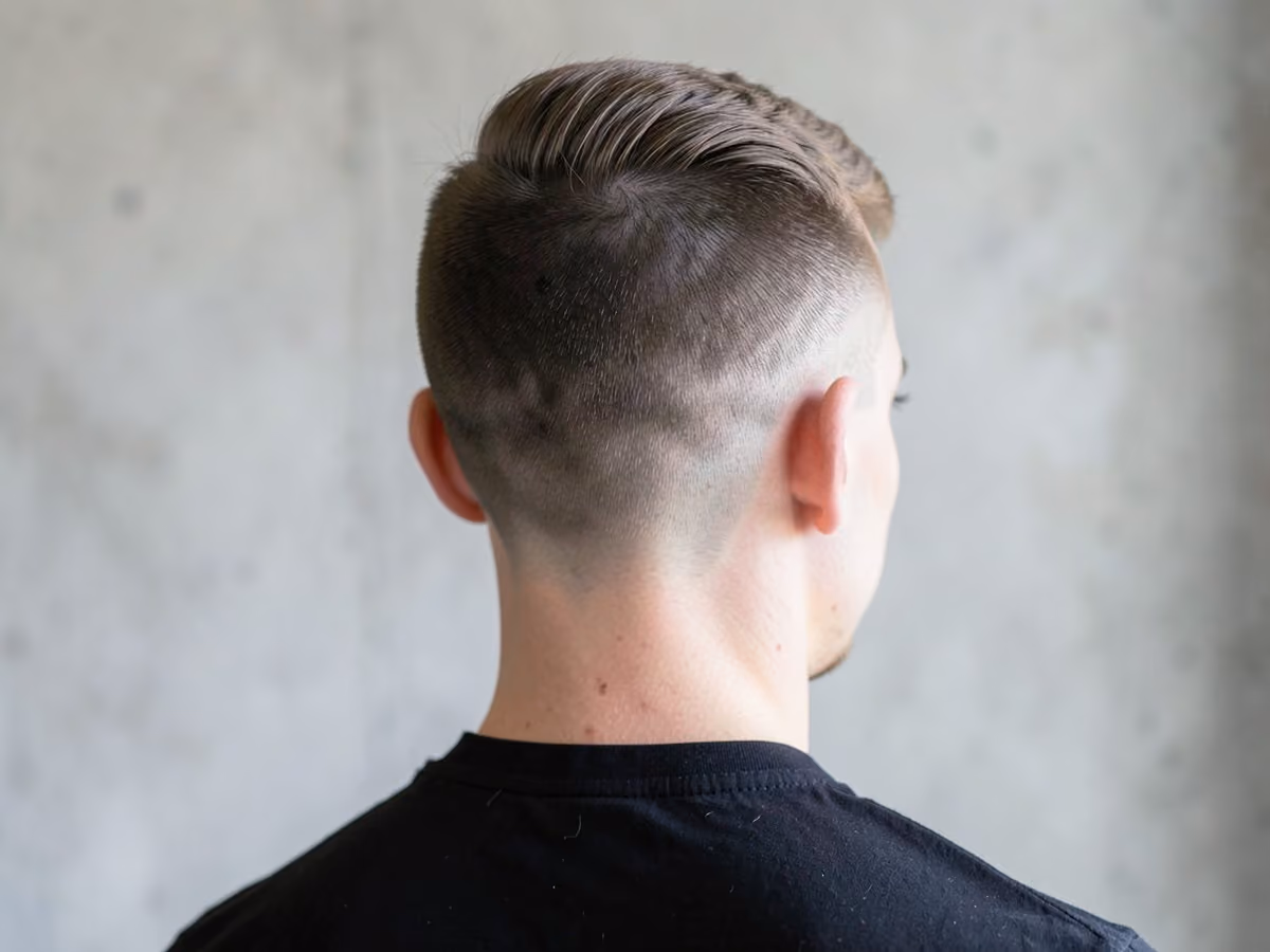 Man with a french crop mid taper haircut
