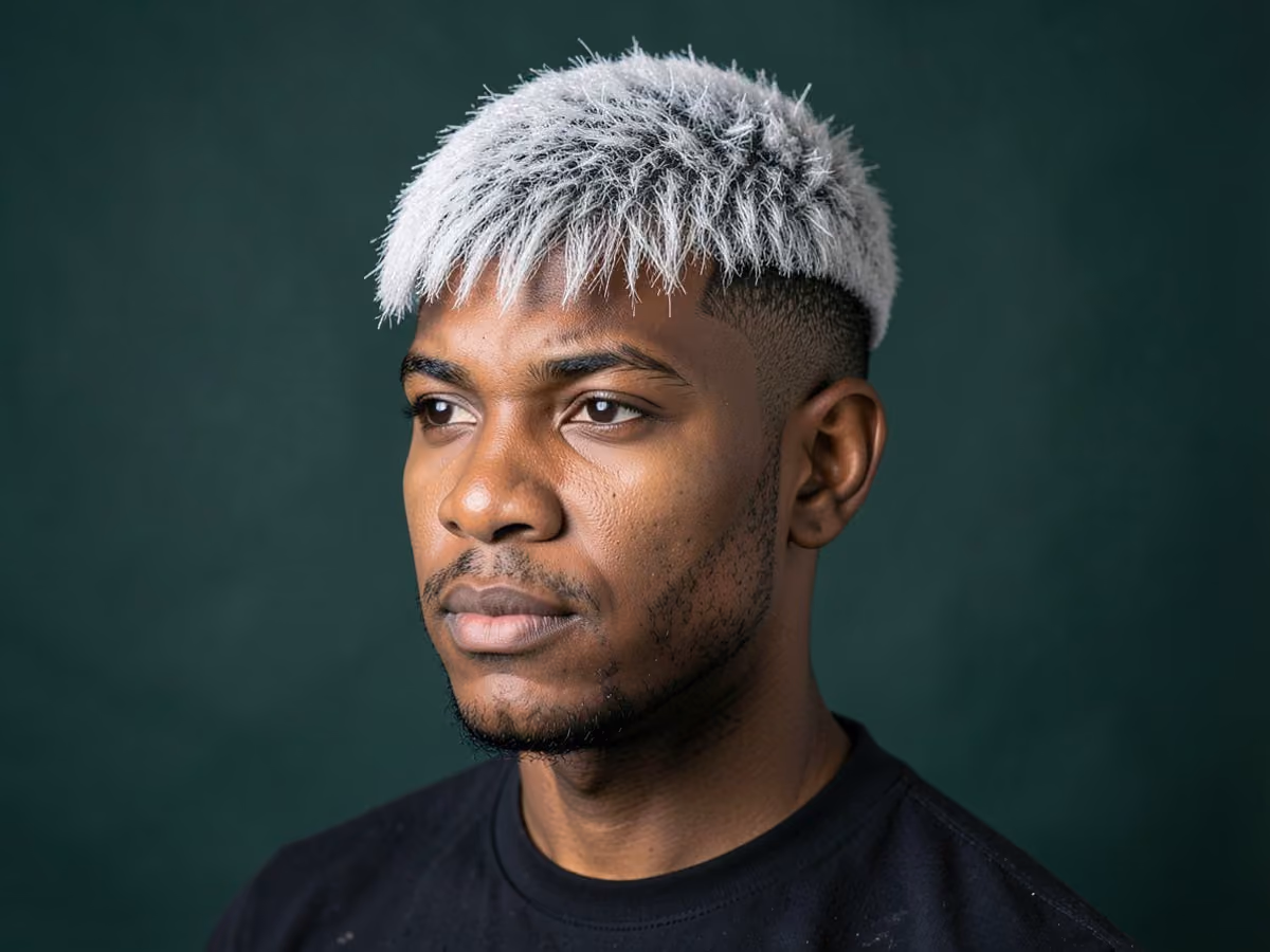 Man with a frosted textured crop haircut