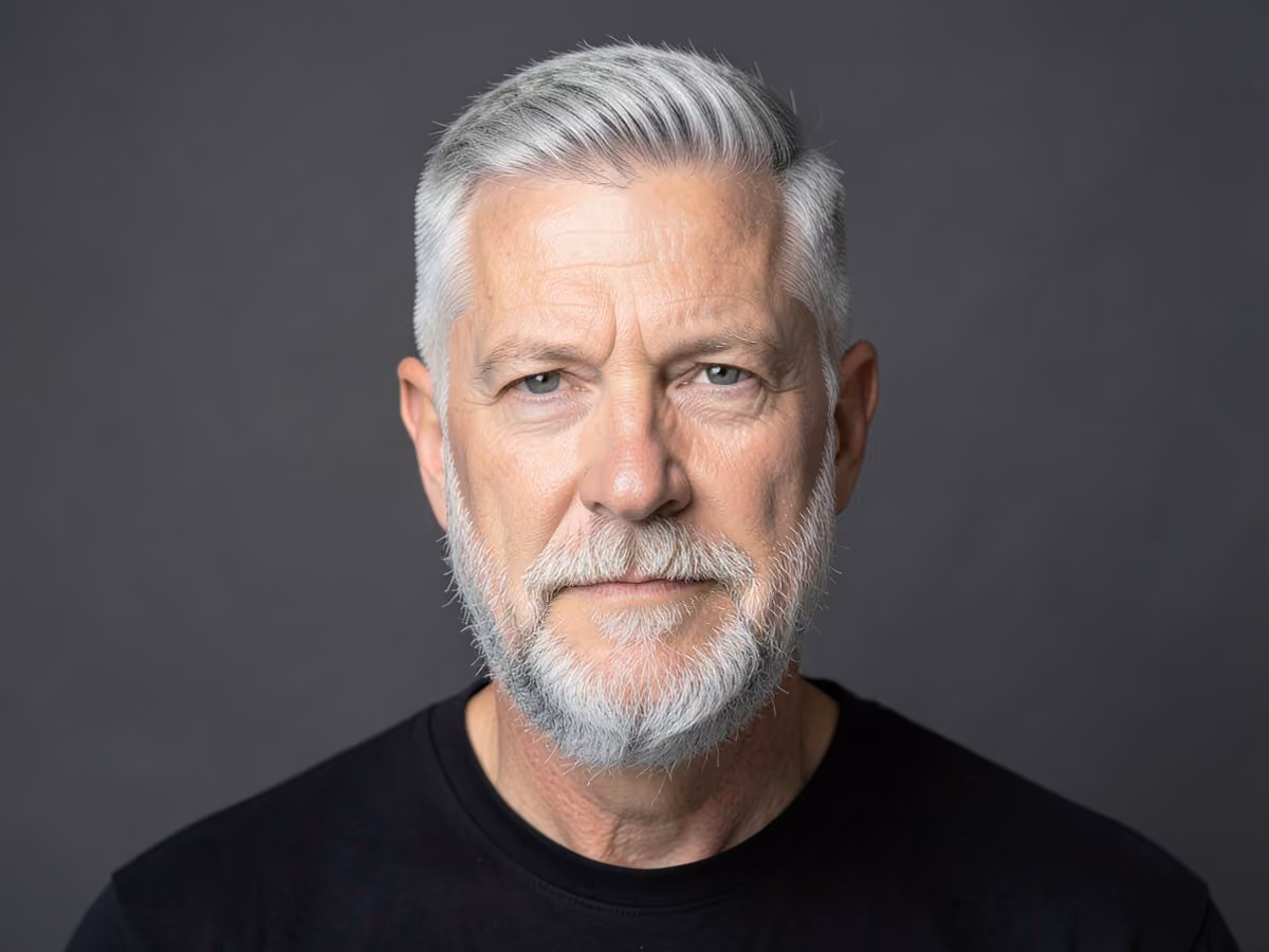 Man with a frosted tips with fade