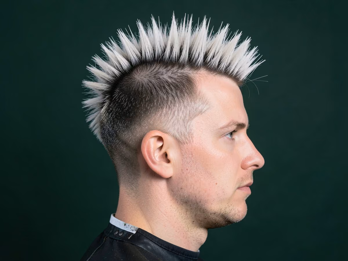 Man with a retro frosted tips haircut