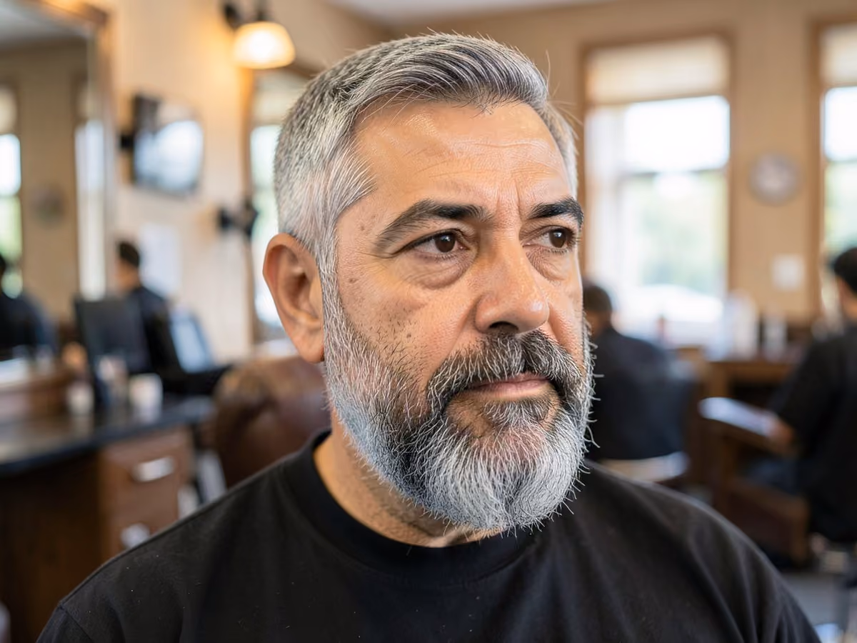 Man with a medium full beard haircut
