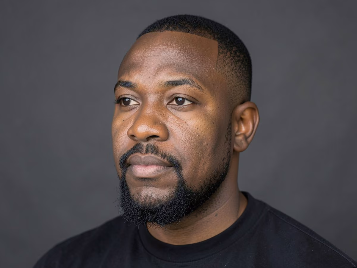 Man with a chin puff haircut