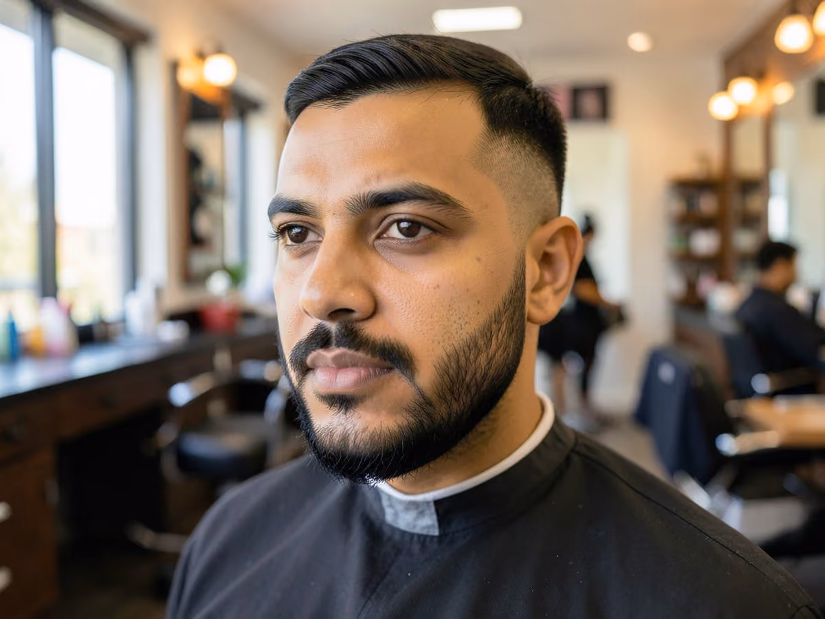 Man with a goatee with faded cheeks