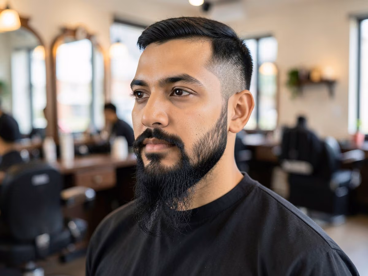 Man with a long goatee haircut