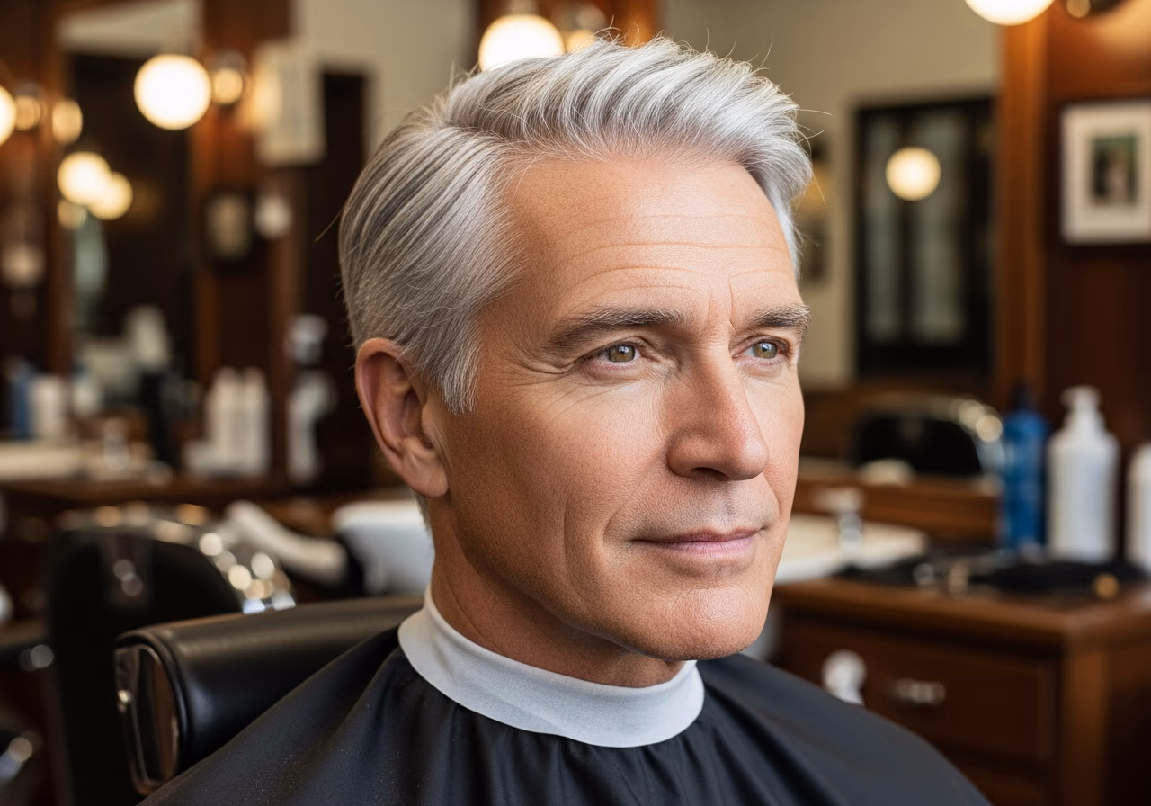 Classic Silver Fox Taper Fade Gray Hair Men 2026