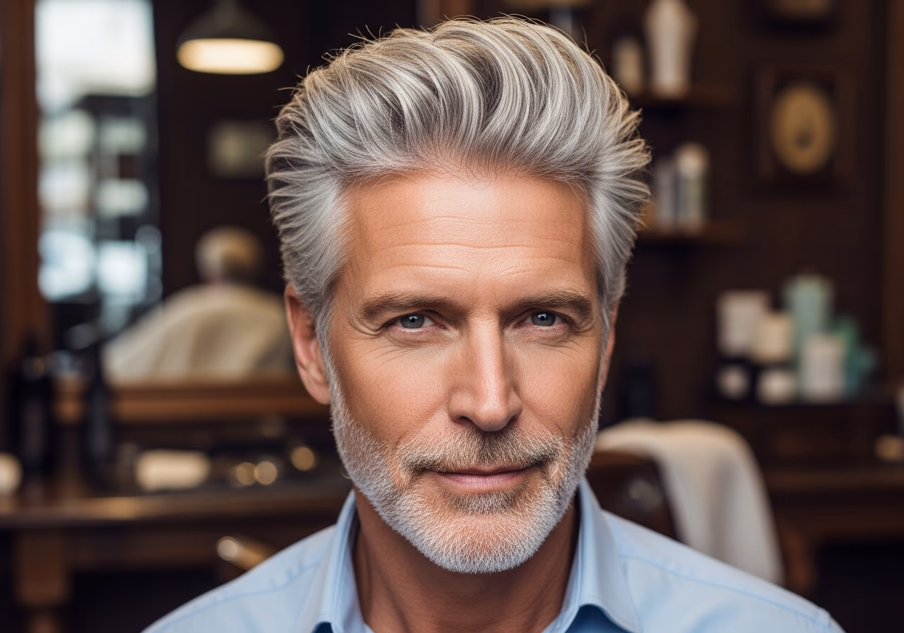 Gray Hair Styles for Men 2026 - Gray Textured Quiff