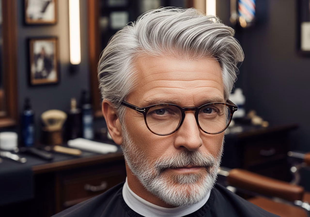Gray Hair Styles for Men 2026 - Gray Textured Side Swept