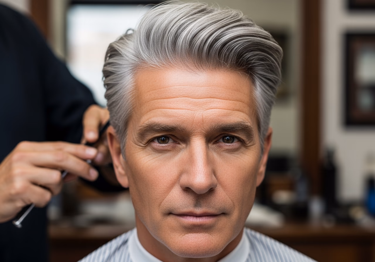 Gray Hair Styles for Men 2026 - Modern Silver Pompadour