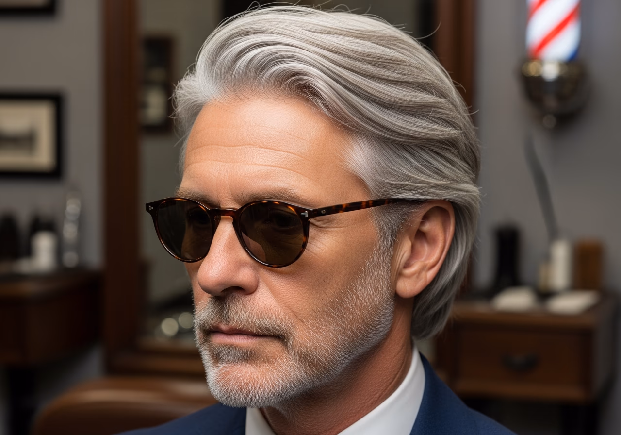 Gray Hair Styles for Men 2026 - Silver Air-Dry Flow