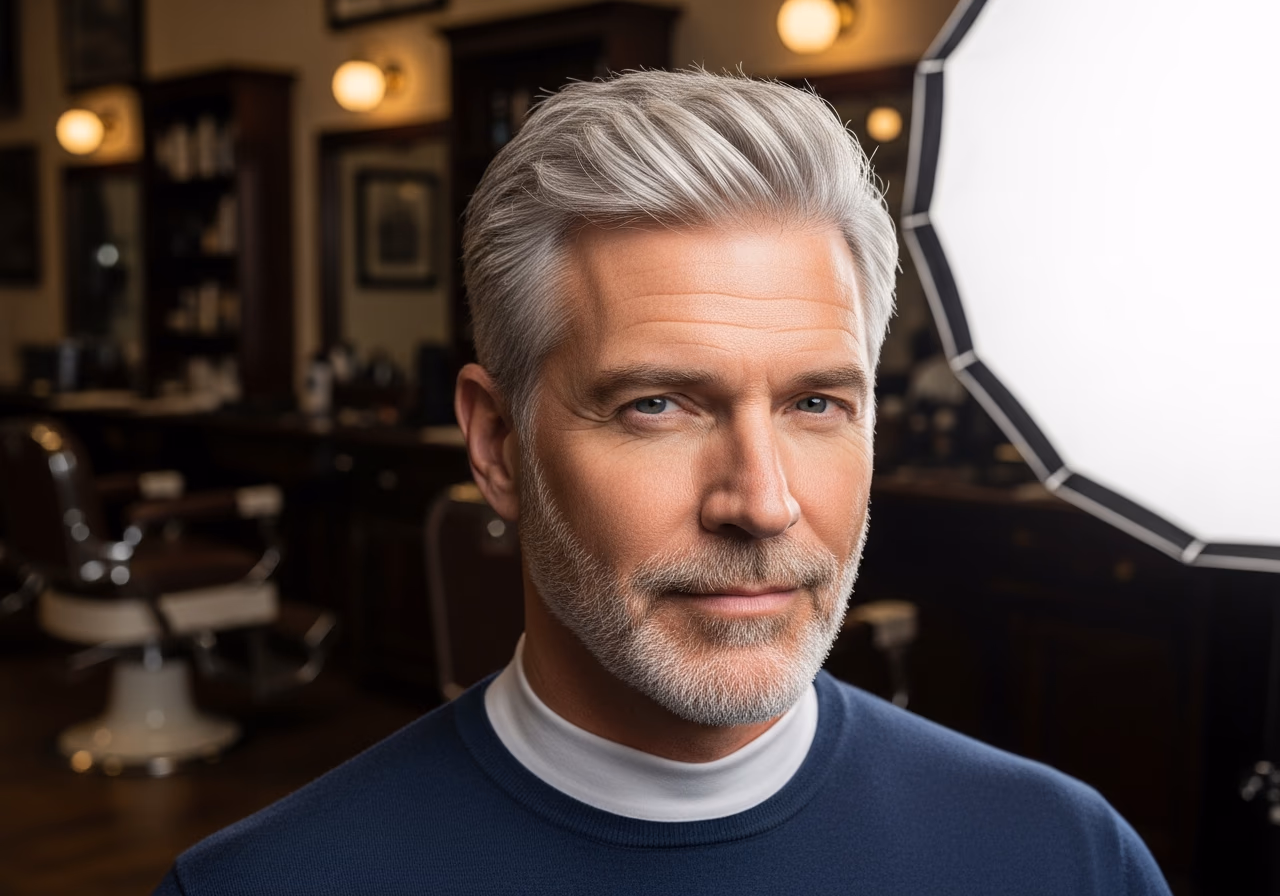 Gray Hair Styles for Men 2026 - Silver Short Crop with Shine